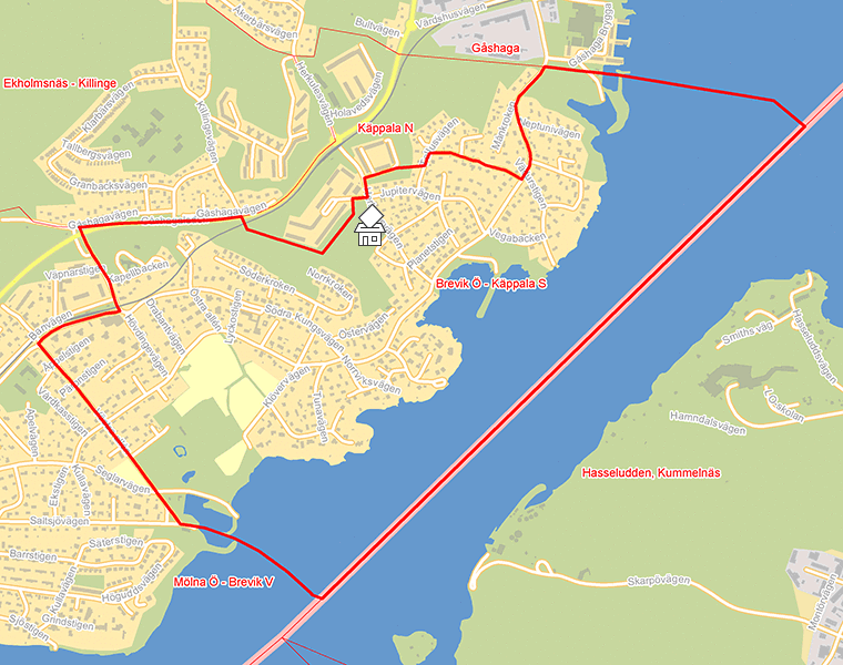 Karta över Brevik Ö - Käppala S
