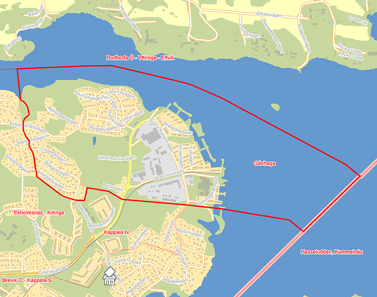 Karta över Gåshaga