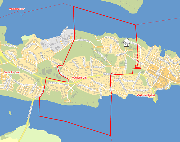 Karta över Vaxholm Mitt