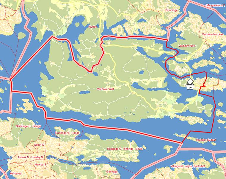 Karta över Vaxholm Väst