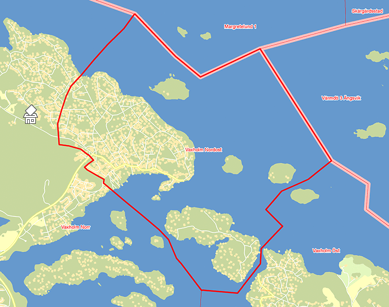 Karta över Vaxholm Nordost