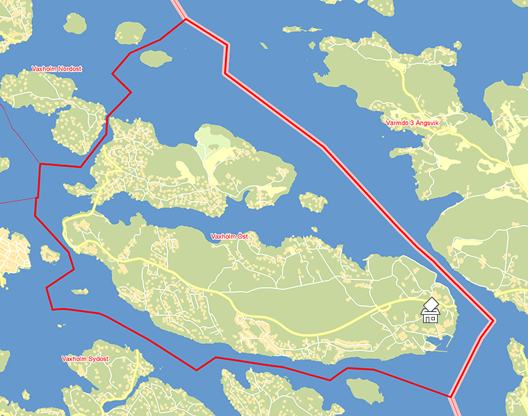 Karta över Vaxholm Öst