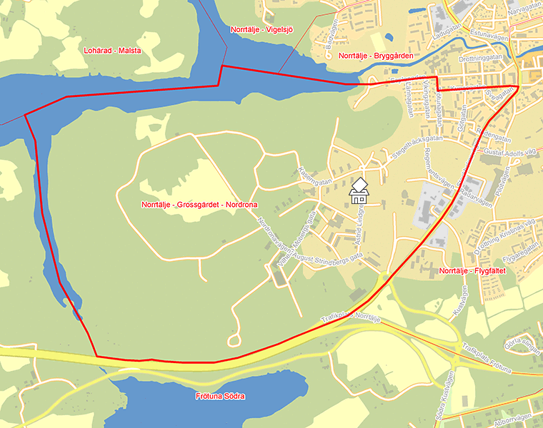 Karta över Norrtälje - Grossgärdet - Nordrona