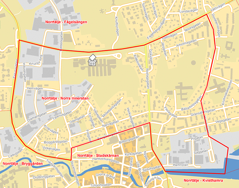 Karta över Norrtälje - Norra Innerstan