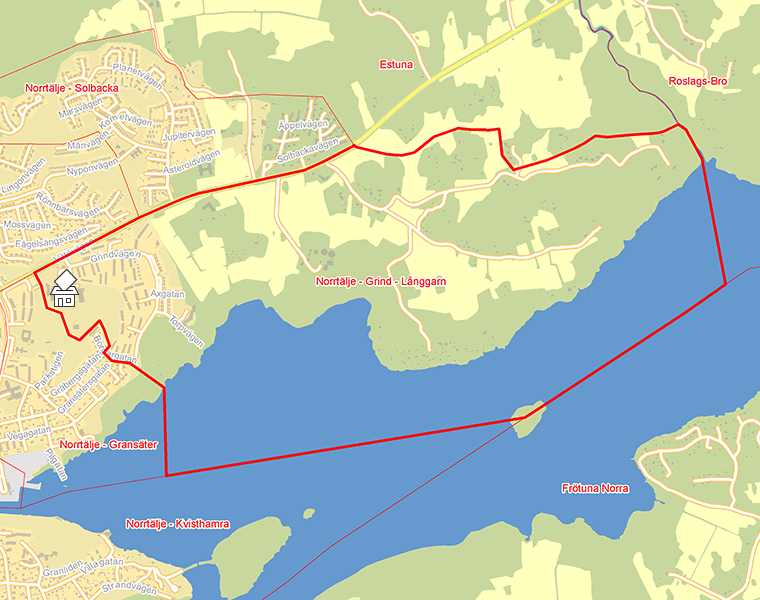 Karta över Norrtälje - Grind - Långgarn