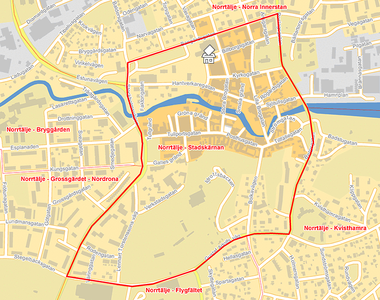 Karta över Norrtälje - Stadskärnan