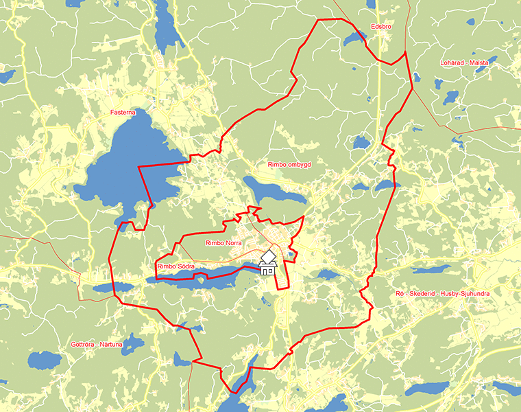 Karta över Rimbo ombygd