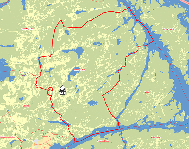 Karta över Roslags-Bro