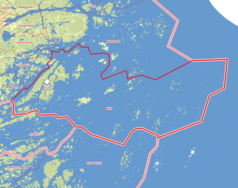 Karta över Blidö