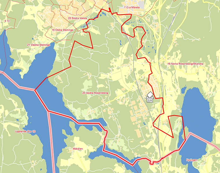 Karta över 20 Södra Rosersberg