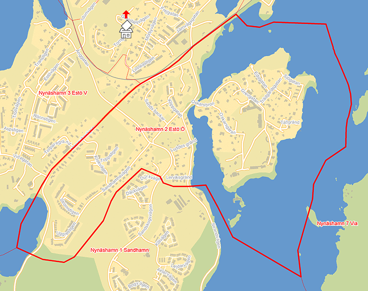 Karta över Nynäshamn 2 Estö Ö
