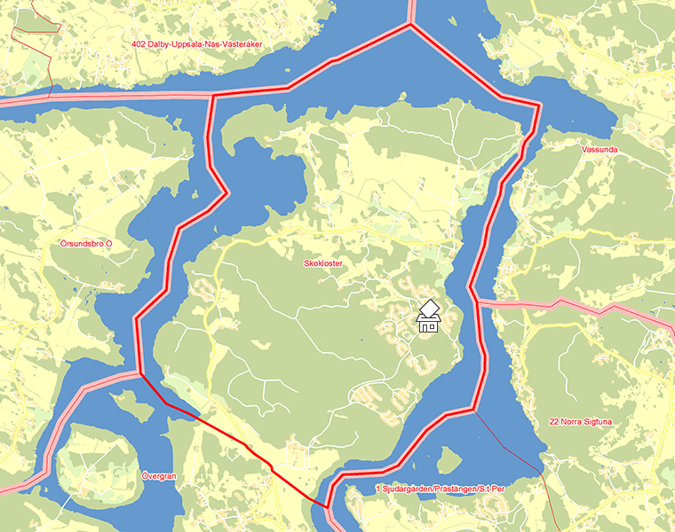Karta över Skokloster