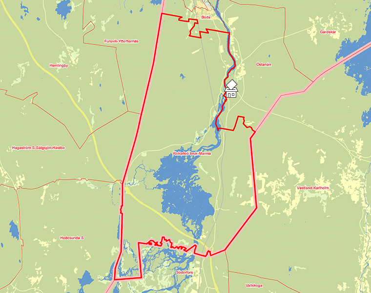Karta över Älvkarleö bruk-Marma
