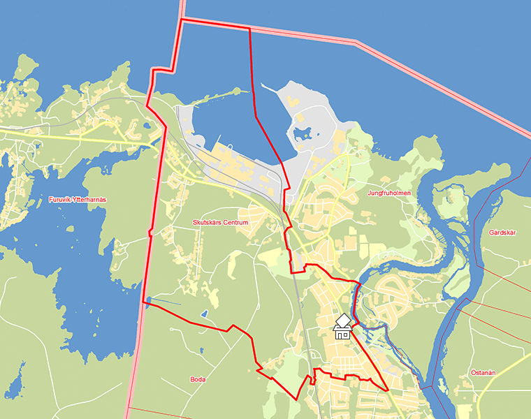 Karta över Skutskärs Centrum