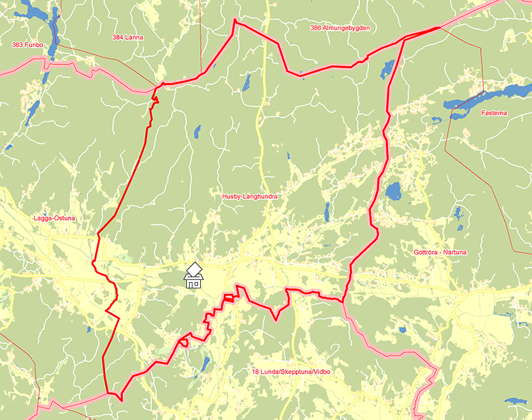 Karta över Husby-Långhundra