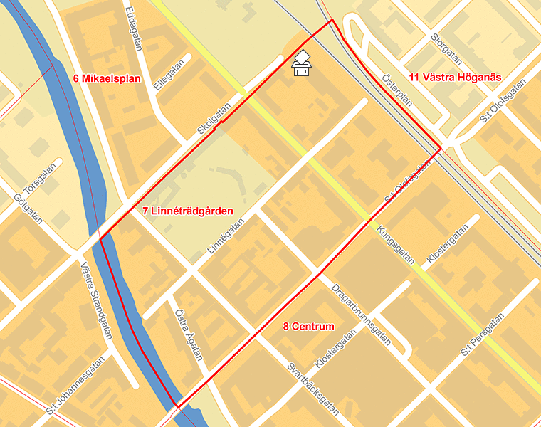 Karta över 7 Linnéträdgården