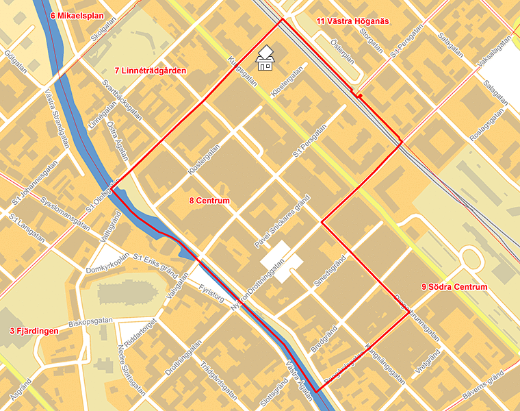 Karta över 8 Centrum