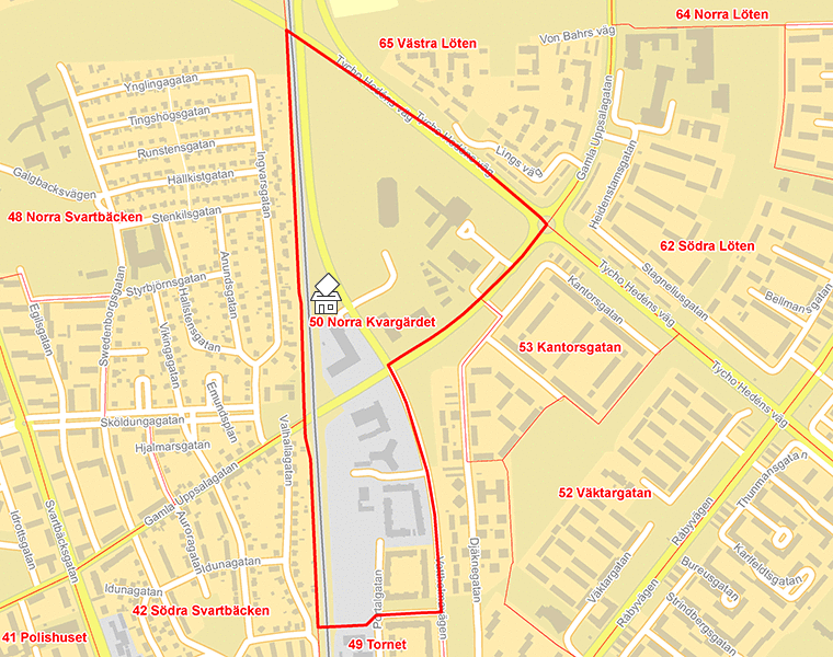 Karta över 50 Norra Portalgatan