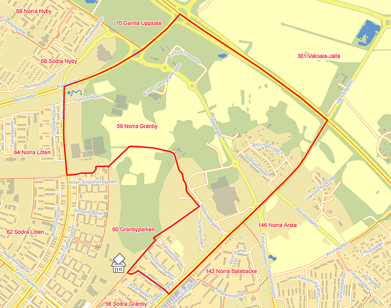 Karta över 59 Norra Gränby