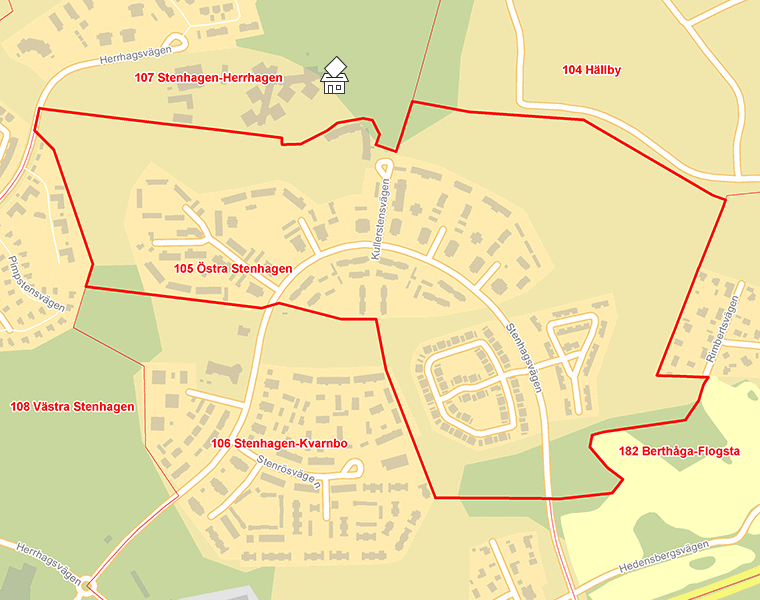 Karta över 105 Östra Stenhagen