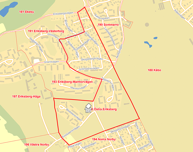 Karta över 192 Östra Eriksberg