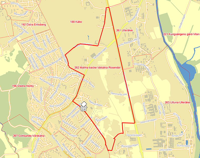 Karta över 262 Malma backe-Valsätra-Rosendal