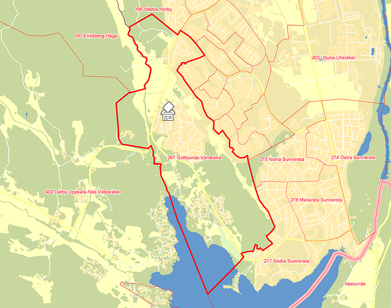 Karta över 267 Gottsunda-Vårdsätra