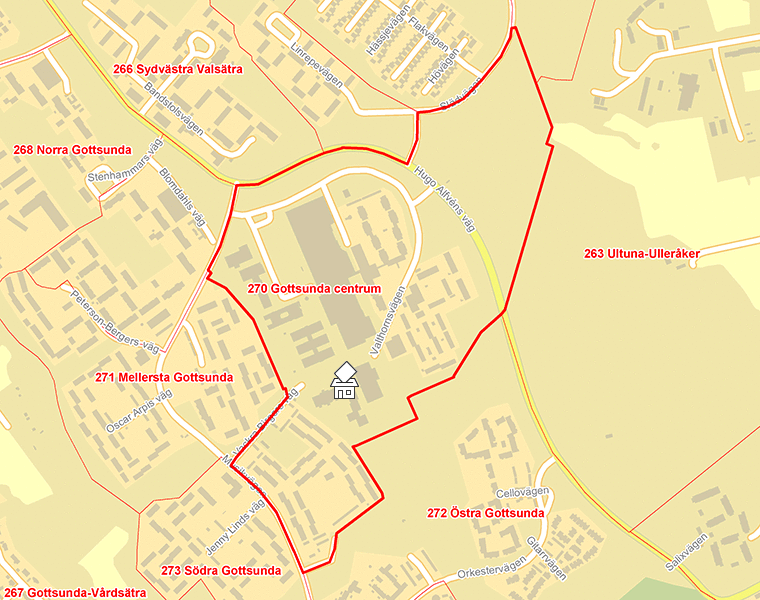 Karta över 270 Gottsunda centrum