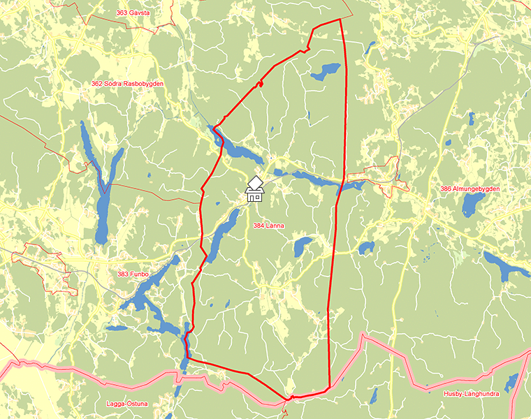 Karta över 384 Länna