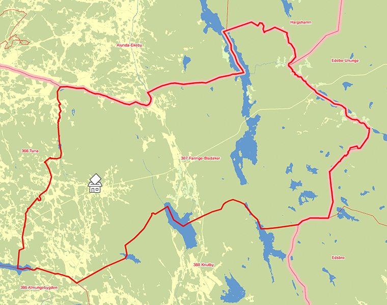 Karta över 387 Faringe-Bladåker