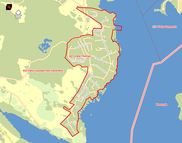 Karta över 401 Vreta-Ytternäs
