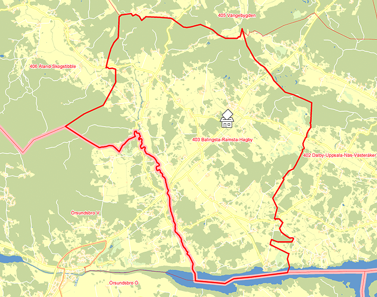 Karta över 403 Balingsta-Ramsta-Hagby