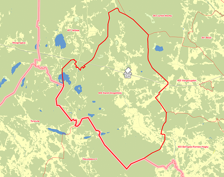 Karta över 406 Åland-Skogstibble