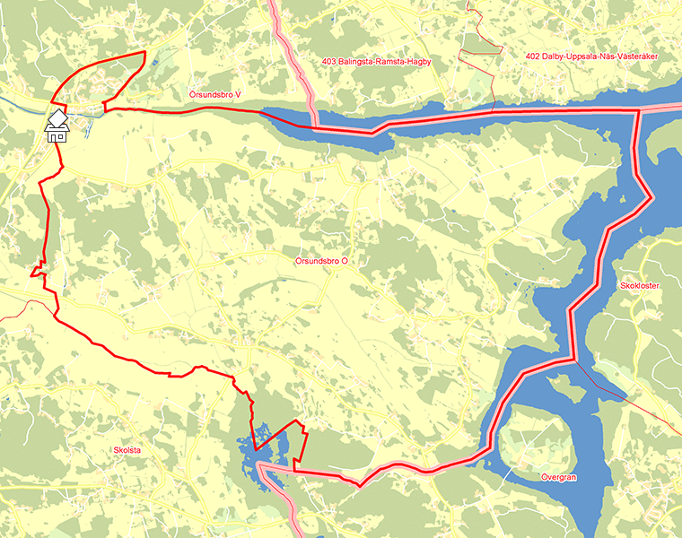 Karta över Örsundsbro Ö
