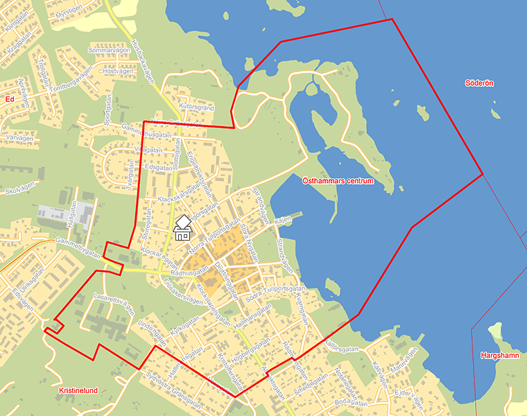 Karta över Östhammars centrum