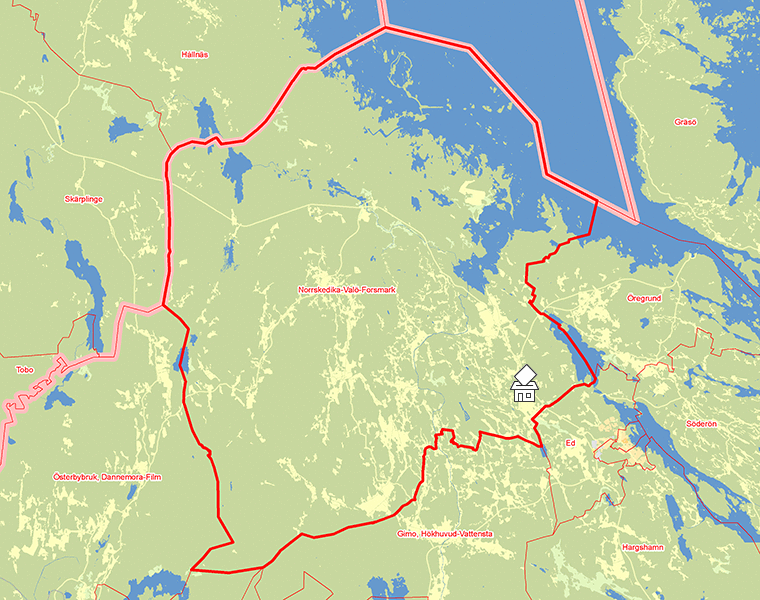 Karta över Norrskedika-Valö-Forsmark
