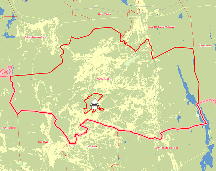 Karta över Alunda-Ekeby