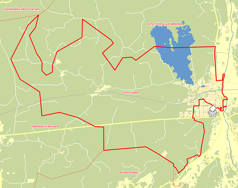 Karta över Gimo Västra