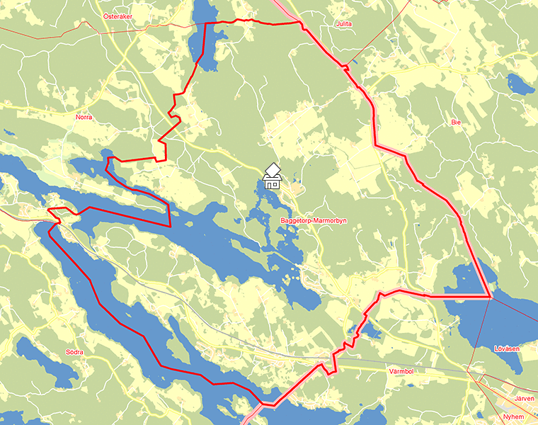 Karta över Baggetorp-Marmorbyn