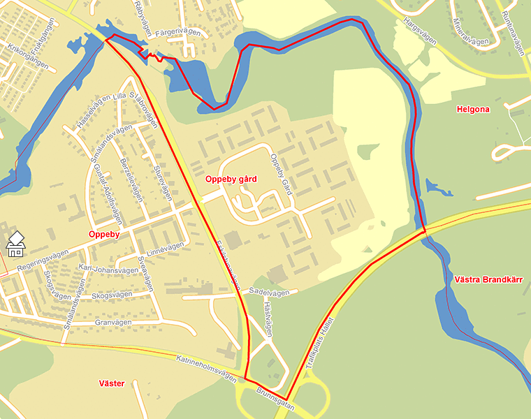 Karta över Oppeby gård