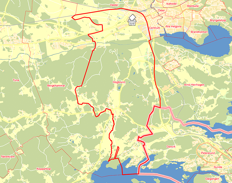 Karta över Högbrunn