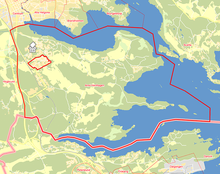 Karta över Arnö Herrhagen