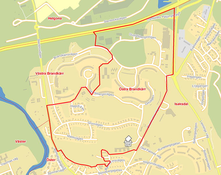 Karta över Östra Brandkärr