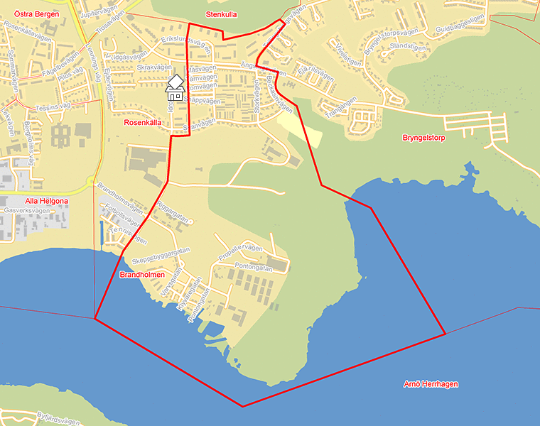 Karta över Brandholmen
