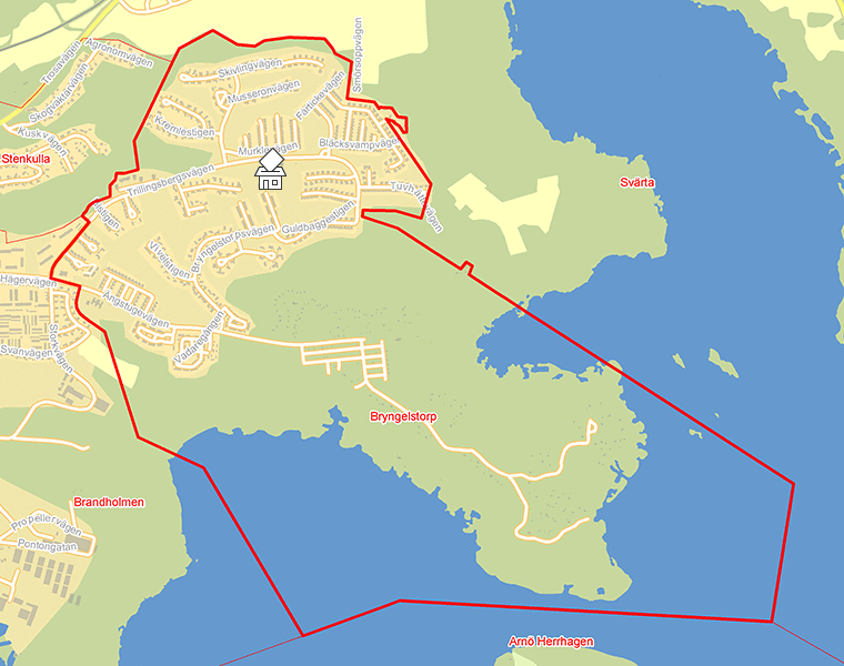 Karta över Bryngelstorp