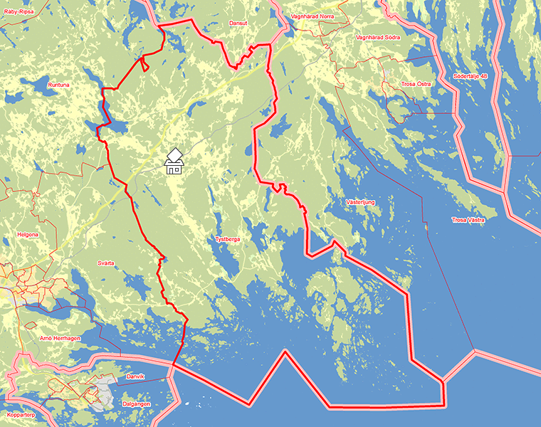 Karta över Tystberga