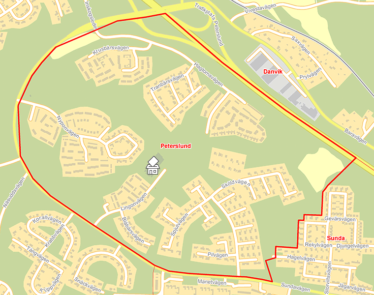 Karta över Peterslund