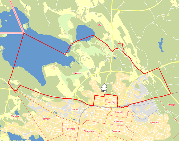 Karta över Lövåsen