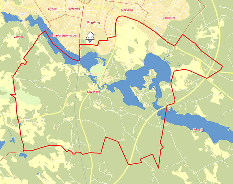 Karta över Duveholm