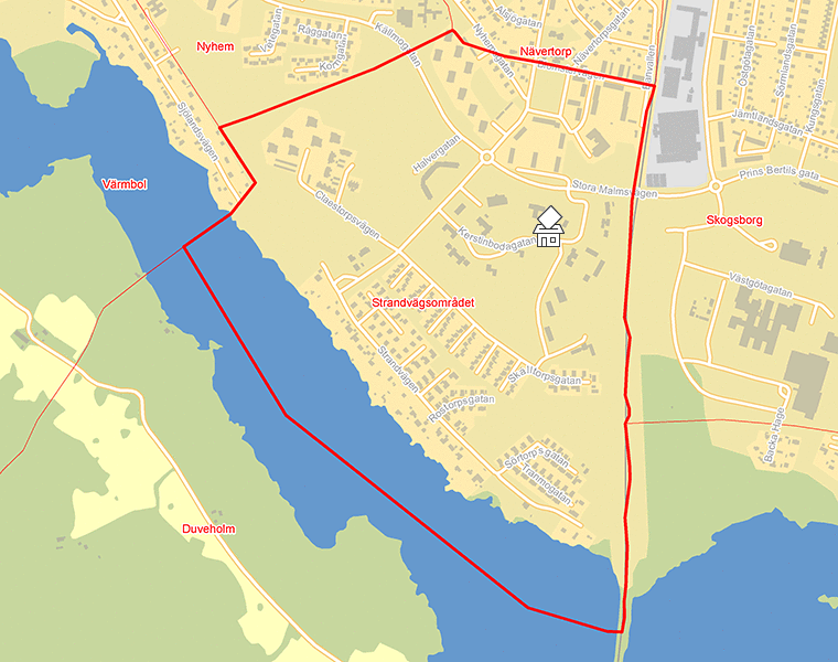 Karta över Strandvägsområdet